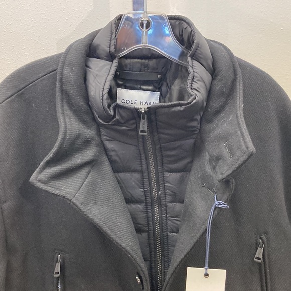 Cole Haan Men's Wool Twill Stand Collar Topper with Nylon Bib Coat Size XL NWT - Picture 4 of 4